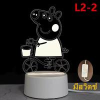 ราคา ส่งฟรี พร้อมส่งในไทย 3Dโคมไฟอะคริลิค LED ตกแต่งห้องนอน โคมไฟตั้งโต๊ะเล็ก ๆ 3 มิติ USBไฟกลางคืน ไฟห้องนอน โคมไฟ 3 มิติ ตั้งโต๊ะ ของขวัญ ลายการ์ตูน รุ่น L1 (21465484181)