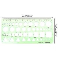 ราคา MAREING พลาสติกทำจากพลาสติก โปร่งใสโปร่งใส สีเขียวอ่อน วงรีทรงรี วงกลมเป็นวงกลม หลายรูปทรง ไม้บรรทัดเทมเพลต ไม้บรรทัดวาดภาพวาด ไม้บรรทัดโค้งมน ไม้บรรทัดรูปทรงเรขาคณิต (16810344211)