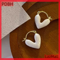 ราคา PDBH Fashion Store เครื่องประดับแฟชั่นต่างหูระย้าเคลือบรูปหัวใจสีแดงไวน์โรแมนติกของฝรั่งเศสเครื่องประดับแฟชั่นสำหรับผู้หญิงเครื่องประดับตุ้มหู (21127821521)