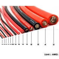 ราคา สายไฟซิลิโคน 8 10 12 14 16 18 20 AWG สำหรับงานไฟฟ้า เครื่องเสียงรถยนต์ โซลาเซล แบตเตอรี่ ราคาต่อเมตร (21711375697)