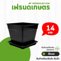 ราคา กระถางต้นไม้ 4 เหลี่ยม พร้อมจานรอง 5 นิ้ว (21761386148)