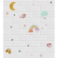 ราคา ถูกสุด พร้อมส่ง วอลเปเปอร์ wallpaper วอลล์เปเปอร์ลายการ์ตูน มีกาวในตัว วอลเปเปอร์ สามมิติ 3D wallpaper ติดผนัง แผ่นติดผนัง (17238848116)