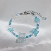 ราคา กำไลลูกปัด กำไลข้อมือลูกปัดน่ารัก สร้อยข้อมือลูกปัดมีโซ่ปรับขนาด (21383306696)