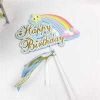 ราคา ป้ายปักเค้ก happy birthday สายรุ้ง (20928218640)