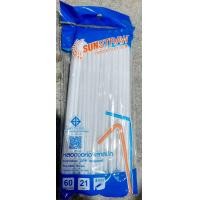 ราคา หลอดดูด แบบงอ สีขาว 60หลอด แพค ขนาด 21 ซม หลอดดูดน้ำ หลอดงอ หลอดหุ้มพลาสติก หลอดทานตะวัน sunstraw (19364764777)
