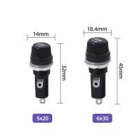 ราคา กระบอกฟิวส์ 5 20มม 6 30MM 10A 250V ฟิวส์5X20 6X30สีดำประกัน Socket Panel Mount (21639898895)