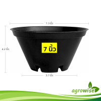 ราคา กระถางทรงชาม ขนาด 7 5 นิ้ว เตี้ย สีดำ (21399502654)
