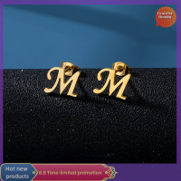 ราคา ที่สง่างามอินสแตนเล A Z นำโชค26ตัวอักษรต่างหูตัวอักษรต่างหูทองกันน้ำของขวัญเครื่องประดับ (21257095967)