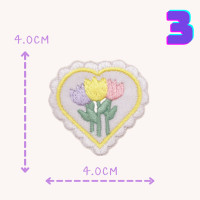 ราคา 10บาททุกชิ้น DIY ตัวรีดติดเสื้อ อาร์มติดเสื้อ ลายหัวใจ ช่อดอกไม้ใช้เตารีดรีดติดลงผ้าได้เลยค่ะง่ายมากๆๆค่ะ (16899024645)