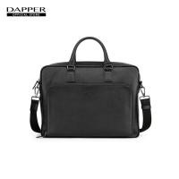 ราคา DAPPER กระเป๋าเอกสาร Double Zip Document Pebble Grain Briefcase สีดำลาย (16680462884)