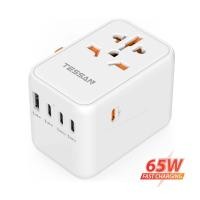 ราคา TESSAN 65W 100W Fast Charge Universal Travel Adapter With USB C หัวแปลงปลั๊กไฟ เดินทางไปญี่ปุ่น ฮ่องกง เกาหลี ชาร์จ Samsung Apple Xiaomi MacBook (20185436520)