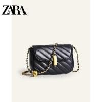 ราคา 515ZARAˉ ใหม่กระเป๋าถือสายโซ่สะพายไหล่ข้างเดียวสีดำแบบใหม่ของแท้กระเป๋าถือแฟชั่นกระเป๋าถือสตรีมีสายโซ่กระเป๋าถือสีทองเล็กๆลายตารางเล (21843912594)