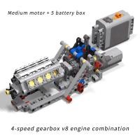 ราคา NEW LEGO MOC Creative Electric DIY High tech Parts Assembled Building Blocks Motor Gearbox Reverse gear Mechanical Group Model Engine Toy (19606818740)