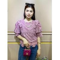 ราคา XL 4XL Forget Me Not เสื้อลูกไม้หรู เกรดพรีเมี่ยม มาใหม่ งานเกาหลี คอกลมแต่งระบาย แขนสามส่วน เนื้อลูกไม้นำเข้างานแต่งลูกไม้ทั้งตัว ทอแน่น (21414561711)