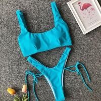 ราคา NEW Neon Green High Leg Cut Bikini Female Thong Swimsuit 2022 Women Brazilian Swimwear Two pieces Bikini set Bather Bathing Suit (20076658041)