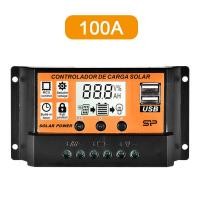 ราคา PWM 100Aโซล่าชาร์จเจอร์ Solar Charge Controller แบตเตอรี่ 12V 24V LCD Display Dual USB Solar Panel Charger (16544321300)