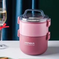 ราคา ปิ่นโตใส่อาหาร ปิ่นโตเข้าไมโครเวฟ แยกชั้นได้ ทรงกลม ก้นลึก แถมฟรีช้อน (15988594513)