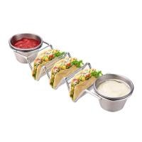 ราคา Taco Stand Stainless Steel 3 Grid V Shaped Glossy Taco Holder Rack for Kitchen Home (20113347046)