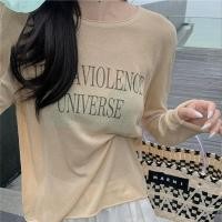 ราคา NICK เสื้อยืดแขนยาวผู้หญิงเสื้อพิมพ์ลายคอกลมตัวอักษรเสื้อกันแดดผ้าฝ้าย (21643526760)