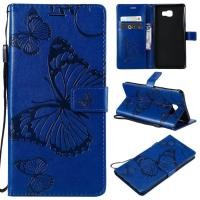ราคา FUCASE Samsung Galaxy C9 Pro Case Blue Embossed ผีเสื้อ กระเป๋าเงินแบบกลับด้านได้สำหรับ Samsung Galaxy C9 Pro 6 0 (564340796)