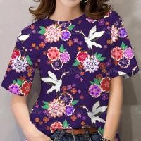 ราคา เสื้อยืดเสื้อยืดแขนสั้น เสื้อคอกลมพิมพ์ลายผู้หญิง เสื้อผ้าลำลองทรงหลวมขนาดบวก (21526948023)