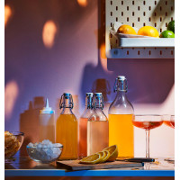 ราคา ขวดน้ำอิเกียขวดแก้วมีจุกล็อก 2 ขนาดให้เลือก จุกอุดปิดแน่น กันน้ำหก (21228627689)