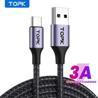 ราคา USB C สายชาร์จแบตเตอรี่ TOPK 6 6ft เร็ว3A USB C สายเคเบิ้ลไนล่อนถักซิงค์ข้อมูล USB USB สายชาร์จแบตเตอรี่ A To Type C เข้ากันได้กับ Samsung Galaxy S22 S21 S20 S8 S9บวก Huawei P30 P20และอีกมากมาย P10 (2