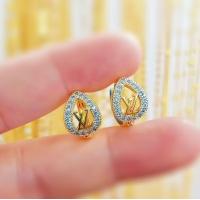 ราคา ต่างหูทองไมครอน ต่างหูทองชุบ เศษทองคำแท้ ตุ้มหูทองไม่ดำ ชุบทอง 24K ไม่ลอก ไม่ดำ (21375992420)
