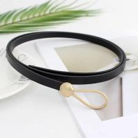 ราคา เข็มขัดไม่มีรูสำหรับผู้หญิง เข็มขัดเข็มขัดหนังเทียมวินเทจเข็มขัดบางตกแต่งแนววินเทจสีทึบ (21431391695)