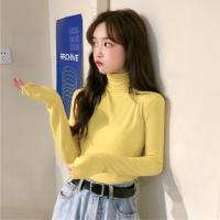 ราคา ꕥCatalog Fashionꕥ เสื้อยืดแขนยาวคอเต่า รุ่นขอบเสื้อแต่งขอบหยักสีพื้น 8 สี ผ้านิ่มเด้ง (20590433775)