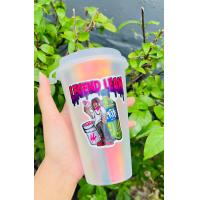 ราคา แก้วใสสีรุ้ง พลาสติก 22 ออนซ์ พร้อมสติ๊กเกอร์ (20514923609)