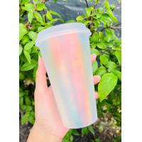 ราคา แก้วใสสีรุ้ง พลาสติก 22 ออนซ์ พร้อมสติ๊กเกอร์ (20514923608)