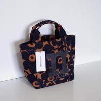 ราคา พร้อมส่ง Marimekko mono mini unikko tote in black cotton ของแท้100 (21783734396)