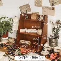 ราคา ที่เก็บของบนโต๊ะแขวนผนังทำจากไม้กล่องจัดระเบียบสมุดโน้ตตู้ชั้นวางเครื่องสำอางวินเทจสำหรับโต๊ะทำงานกล่องเก็บเครื่องเขียน (10654802456)