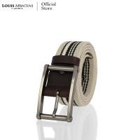ราคา Louis Montini Canvas Belt canvas เข็มขัดผ้า แคนวาสผสมหนังแท้ หนังฟลูเกรน เข็มขัดผู้ชาย เข็มขัดแฟชั่น MCT12 (14326597704)