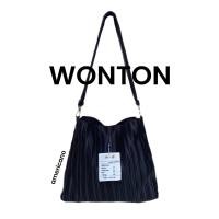 ราคา Wyllabrand กระเป๋าผ้าพลีท Americano Wonton (21761166484)