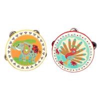 ราคา A6Flower Tambourine Educational Cartoon Musical Tambourine Beat Instrument Hand Drum Toys Wooden Hand Drum Tambourine (21602894751)