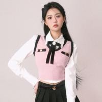 ราคา HengShanYuan กางเกงเข้ารูปพอดีเอวบางเสื้อแขนกุดผ้าถักสีเทาสีน้ำเงินสีชมพู (21695584092)