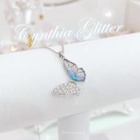 ราคา พร้อมส่ง Cynthia Glitter สร้อยเงินแท้92 5 86 ไม่ใช่งานหลักสิบ สร้อยคอ ผีเสื้อ คริสตัลรุ้ง ม่วง (21419427349)