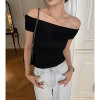 ราคา STR พร้อมส่งจากกทม เสื้อยืดแขนสั้นเซ็กซี่ผู้หญิง เปิดไหล่ข้างเดียว ปาดไหล่จับจีบเสื้อแขนกุด สไตล์ยุโรปและอเมริกา ทรงเข้ารูป (21815326641)