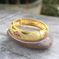 ราคา KKG 90991 กำไลข้อมือ กำไรชุบเงิน กำไลลายฉลุ กำไลปั่มลายรมดำ กำไล ปั้มลาย ดอกจิก งดงาม ขนาด 16 cm วินเทจ (15857773590)