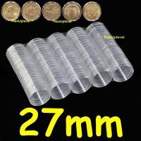 ราคา ตลับใส่เหรียญ 27mm แพค100ตลับ ไม่มีกล่อง ใส่เหรียญ 1บาท ตราแผ่นดิน แรกนาขวัญ เอเชี่ยนเกมส์ 27มม 27มิล (12595086163)