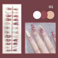 ราคา LILYCUTE 24ชิ้น ชุดเล็บปลอมดอกไม้ไฟฝรั่งเศสเล็บปลอมปลอมคลุมทั้งหมดเล็บอะคริลิกปลอมเล็บปลอม S สำหรับตกแต่งเล็บ (21267104069)