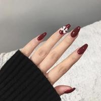 ราคา 24PCS กาว คริสตัลดอกไม้เล็บปลอมชุดเพชรปลอมเล็บกับกาวงานปาร์ตี้เล็บ (21026447993)