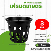 ราคา กระถางกล้วยไม้ กระถางแขวน กลม 4 นิ้ว สีดำ (21399475639)