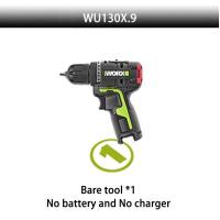 ราคา WU130X สว่านไฟฟ้าไร้สาย WORX มอเตอร์ไร้แปรงถ่าน40Nm 12V พร้อมกระเป๋าหรือกล่องเครื่องมือซองสีส้มและแบตเตอรี่สีเขียว (19612523773)