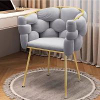 ราคา พร้อมส่ง เก้าอี้ เก้าอี้ทำเล็บ โต๊ะเครื่องแป้ง ก้าอี้โซฟา เก้าอี้แต่งหน้า ดีไซน์สวย ขาเหล็กสีทอง 53 45 74CM (21802540456)