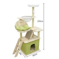 ราคา คอนโดแมว บ้านแมว คอนโดแมวไม้ บันไดและกล่องนอน เสาลับเล็บ ตกแต่งบ้านสวย 150cm (21639464716)