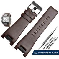 ราคา New Diesel Genuine Leather WatchStrap for Diesel DZ1216 DZ1273 DZ4246 DZ4247 DZ4287 Mens Watchband Wristwatches Notch Band 32mm (16918713259)