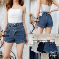 ราคา HOT14 MS1888 กางเกงยีนส์ขาสั้นเอวสูง My Style (20916578870)